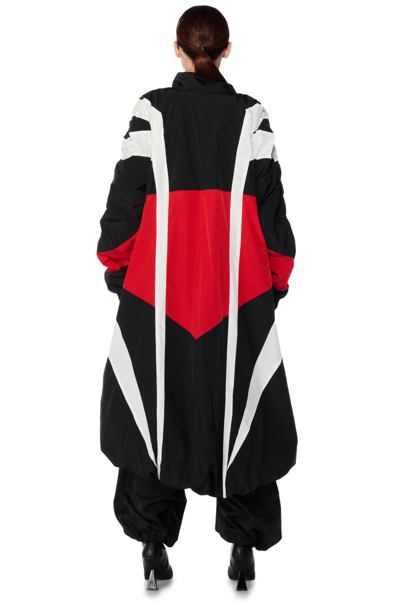 Full View Hi Lo Windbreaker Racer Jacket