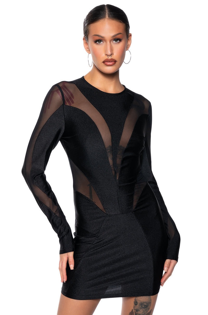 IMAGINE ME MESH CUTOUT MINI DRESS AKIRA IMAGINE ME MESH CUTOUT MINI DRESS AKIRA
