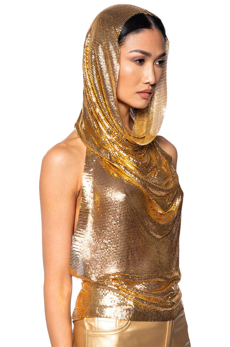 Side View In My Mind Hooded Chainmail Top