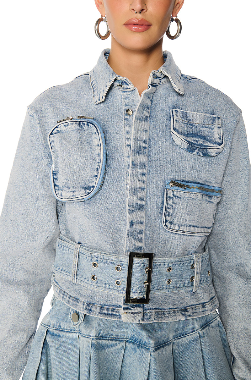 Full View It Has Pockets Denim Jacket