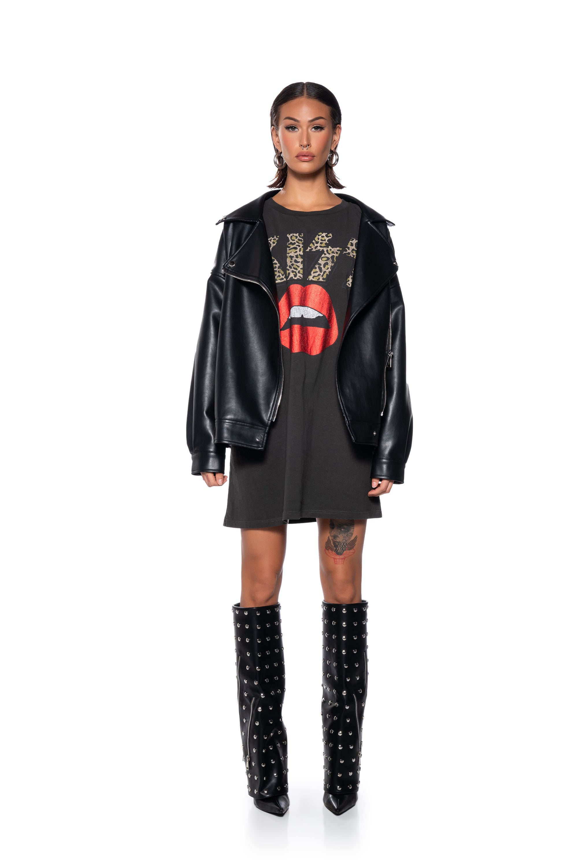 Full View Kiss Oversized Tshirt Dress