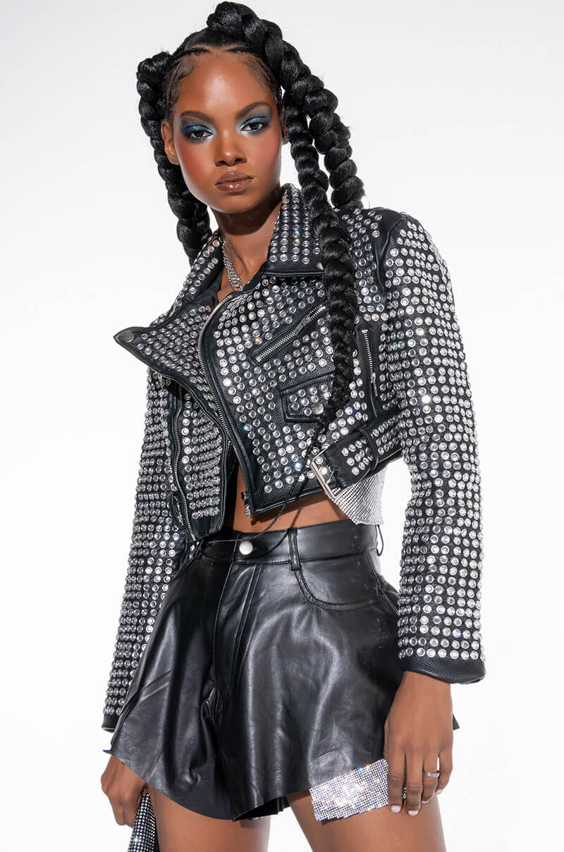 Side View Let It Be Known Pu Mini Shorts