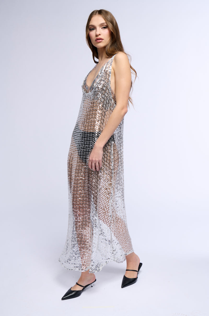 Detail View Lights Camera Action Maxi Dress