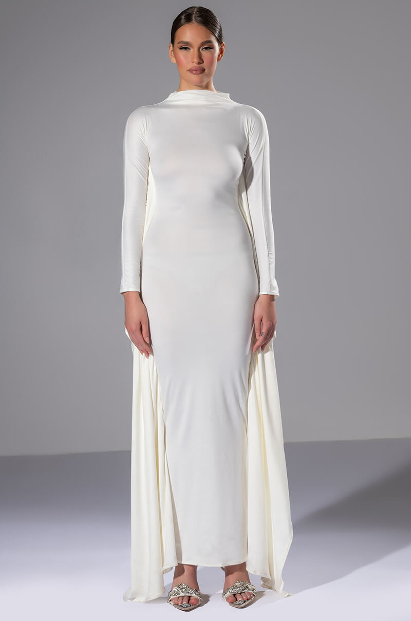 Side View Like A Statue Butterfly Sleeve Maxi Dress