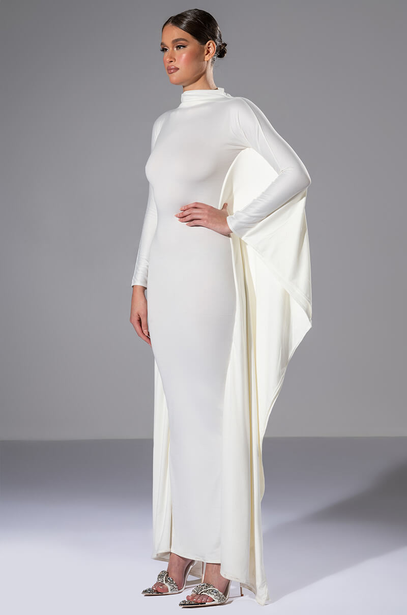 Back View Like A Statue Butterfly Sleeve Maxi Dress