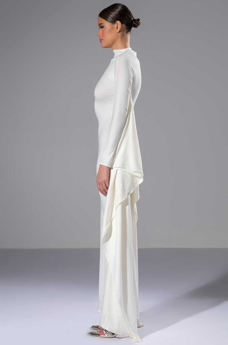 Detail View Like A Statue Butterfly Sleeve Maxi Dress