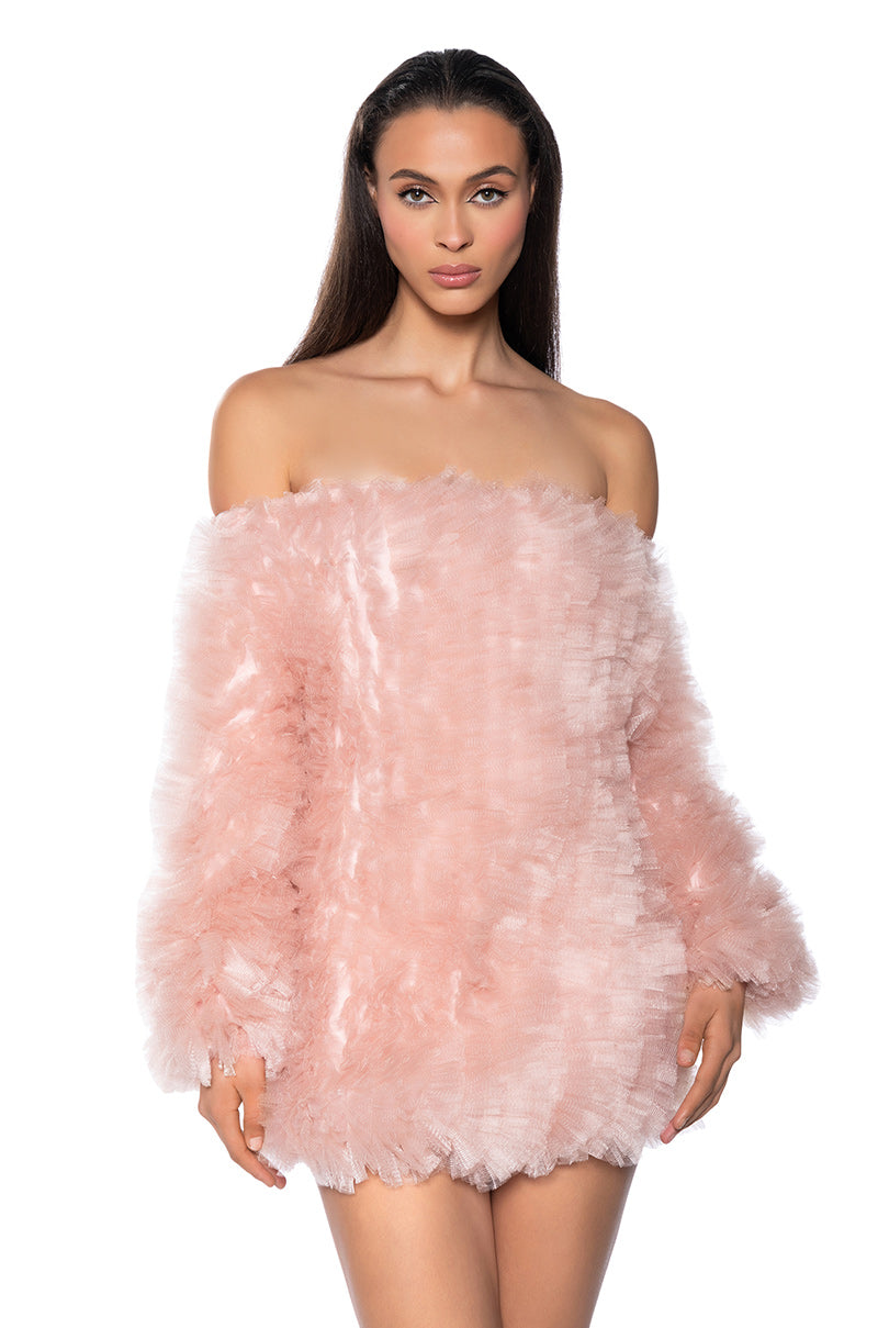 LOOFAH OFF THE SHOULDER MINI DRESS AKIRA LOOFAH OFF THE SHOULDER MINI DRESS AKIRA