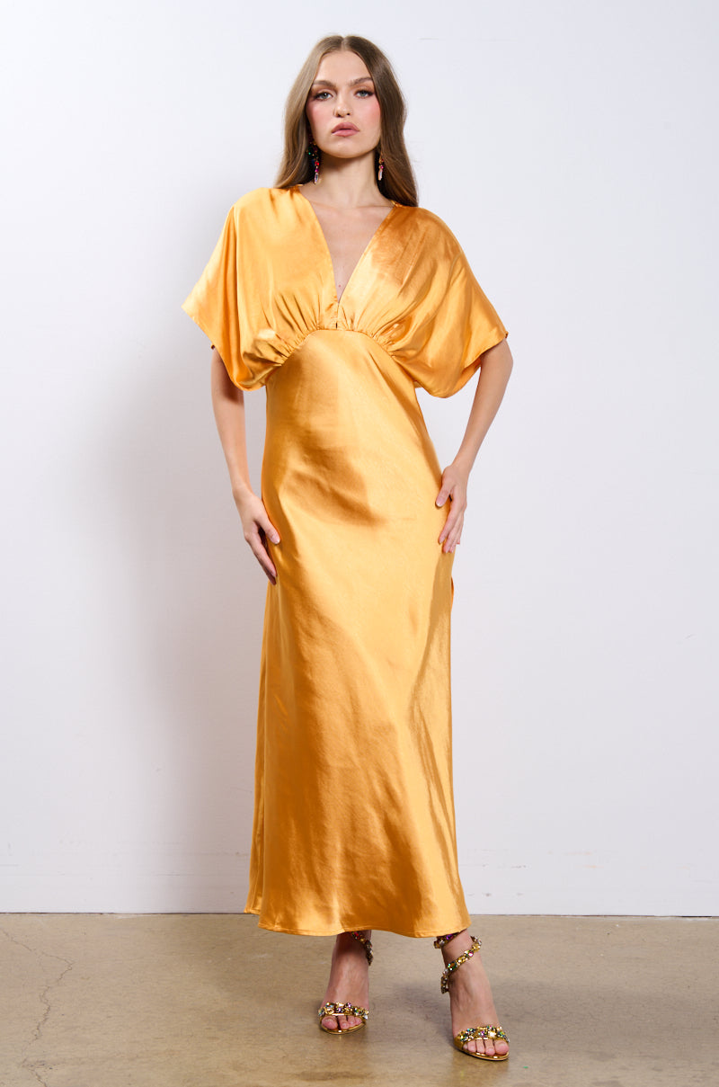 MAD IN LOVE SATIN MAXI DRESS AKIRA MAD IN LOVE SATIN MAXI DRESS AKIRA