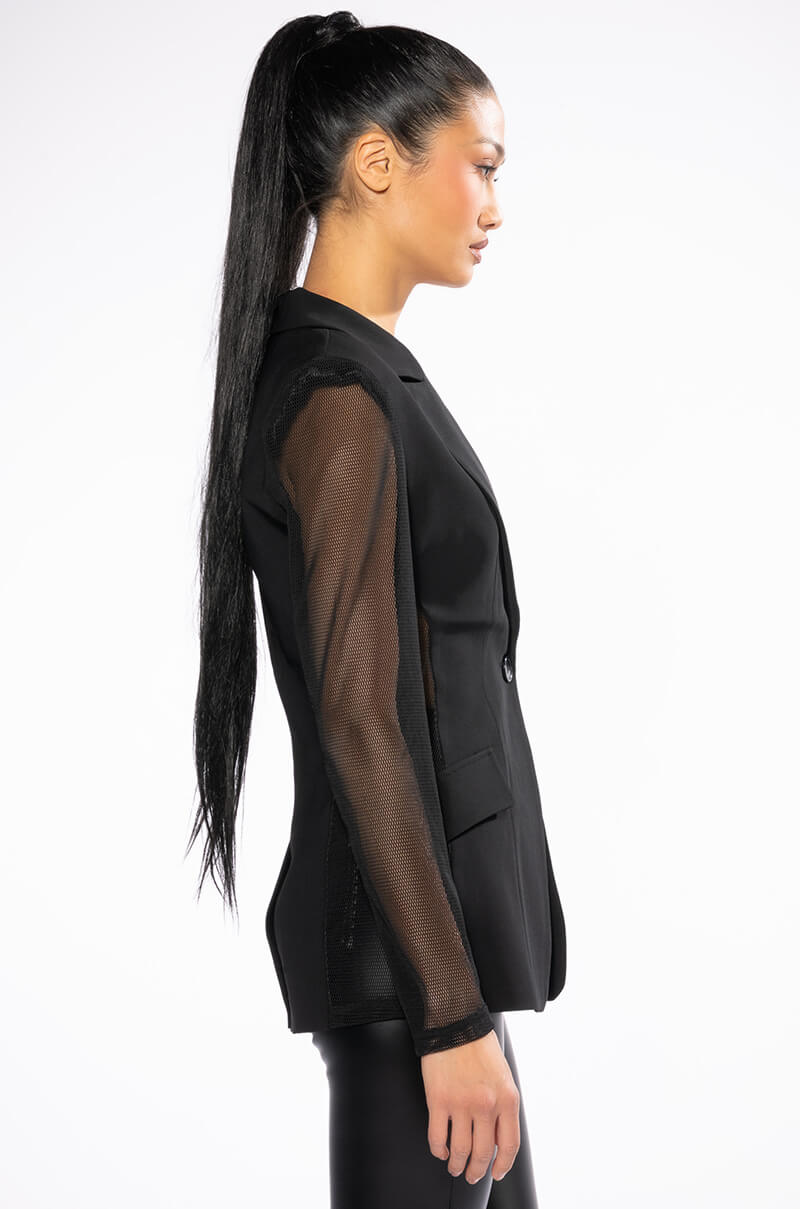 Extra View Mesh Bodice And Sleeve Blazer