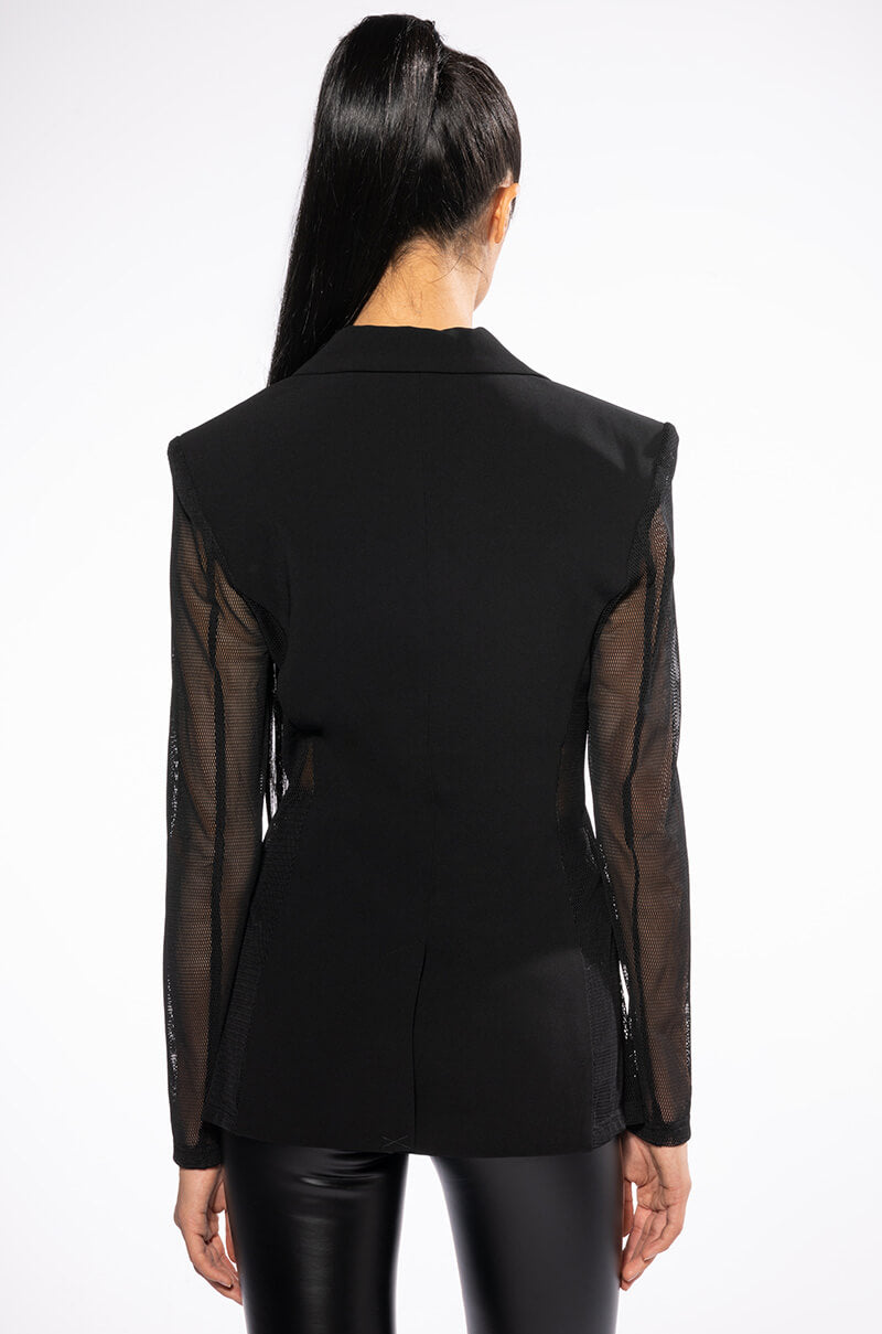 Extra View Mesh Bodice And Sleeve Blazer