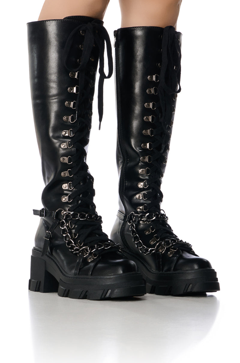 MORGAN BLACK LACE UP BOOT – AKIRA