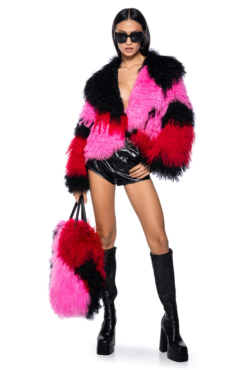 Back View My Beyday Colorful Real Mohair Jacket