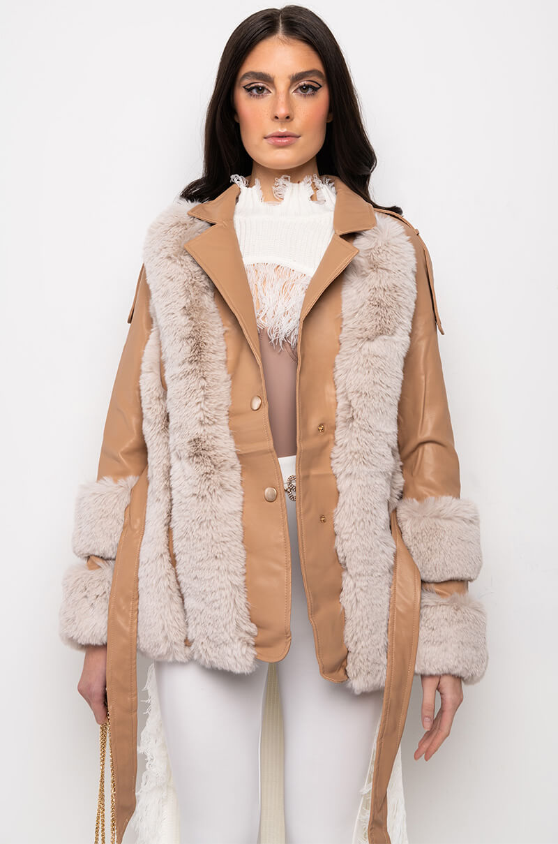 Full View Natty Vice Faux Fur Moto Jacket