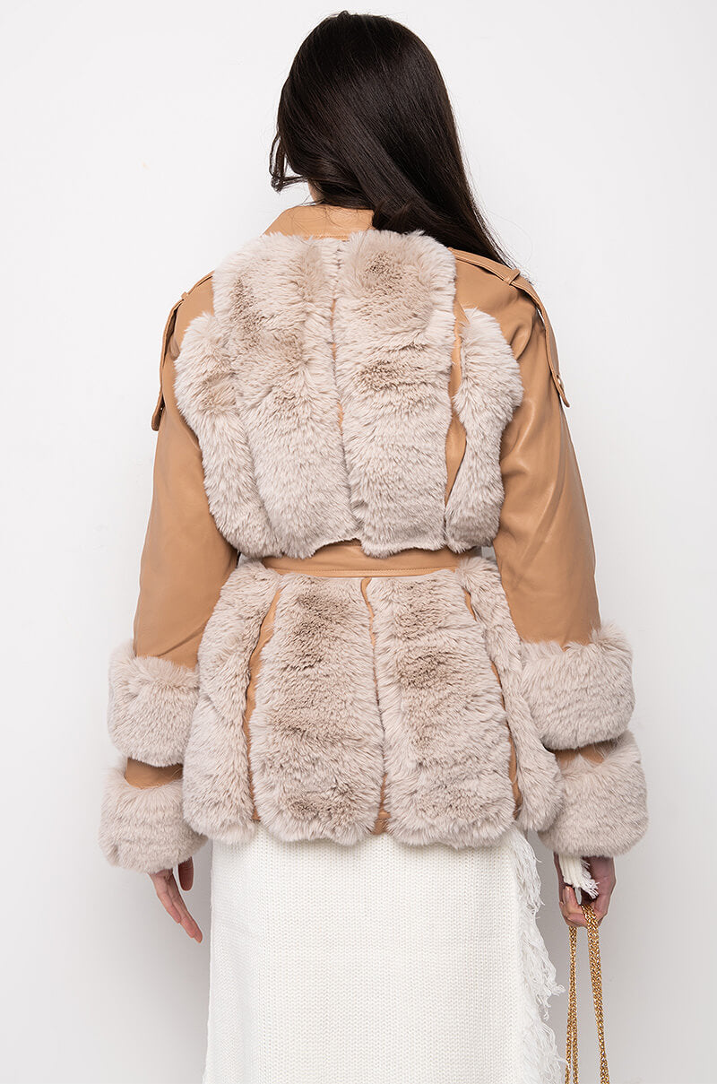 Extra View Natty Vice Faux Fur Moto Jacket