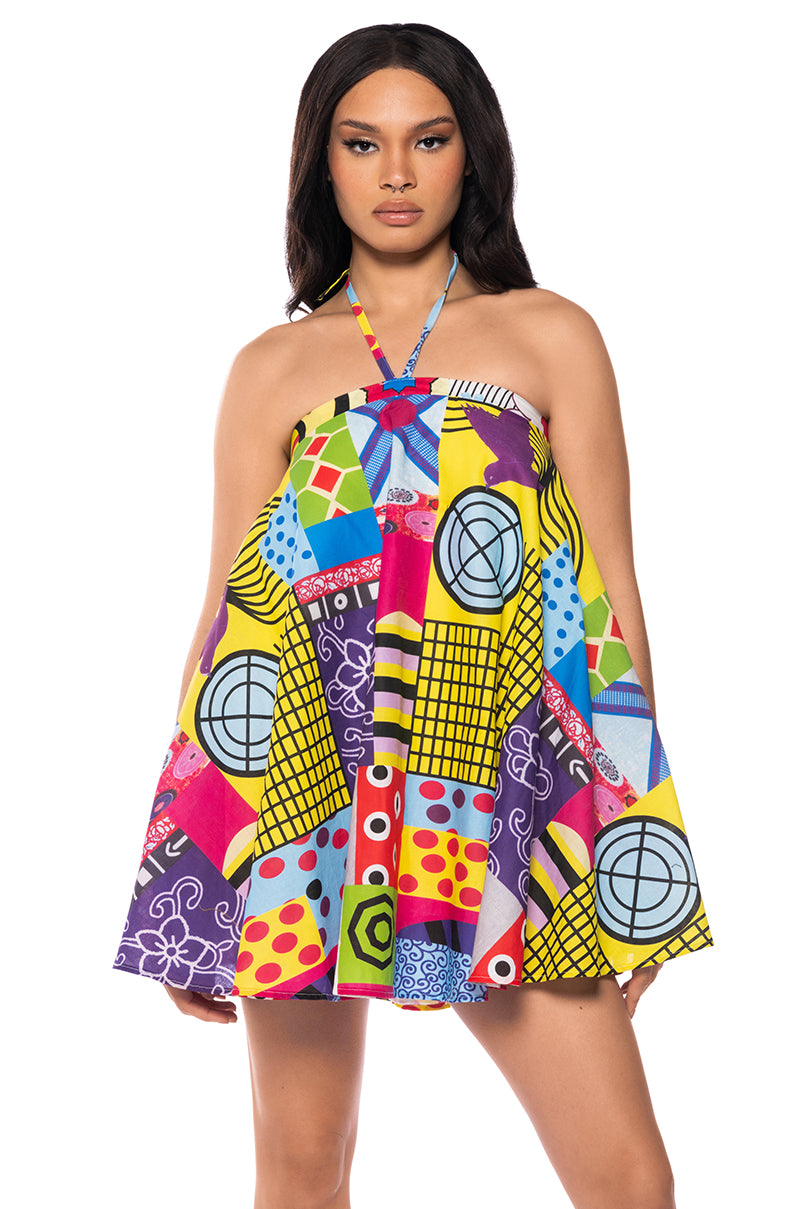 NORA HALTER NECK TRAPEZE MINI DRESS AKIRA NORA HALTER NECK TRAPEZE MINI DRESS AKIRA