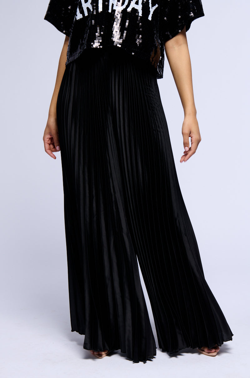 NOT YOUR AVERAGE PLEATED SATIN PALAZZO PANT view 0