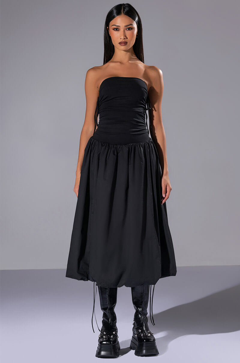MAKE YOU MINI DROPPED WAIST MIDI DRESS AKIRA MAKE YOU MINI DROPPED WAIST MIDI DRESS AKIRA