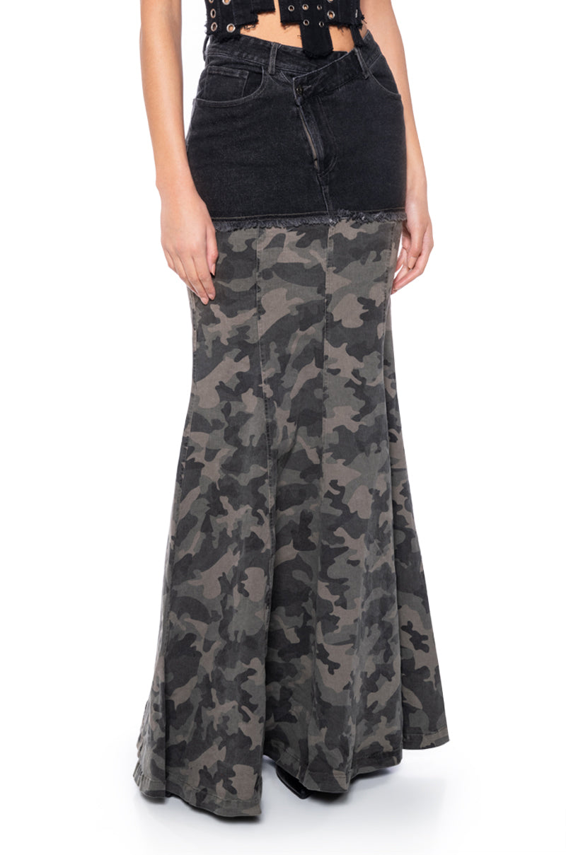ON THE GO CAMO MAXI SKIRT view 0