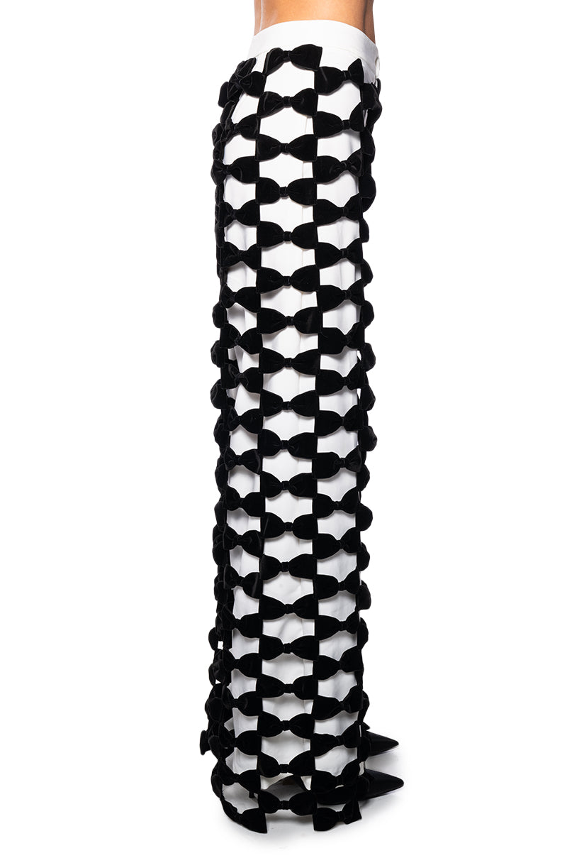 Detail View Opal All Over Bow Detail Wide Leg Pant