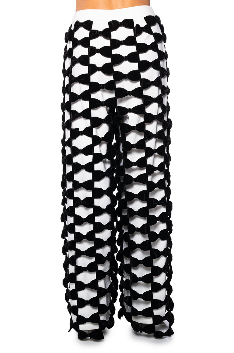Full View Opal All Over Bow Detail Wide Leg Pant