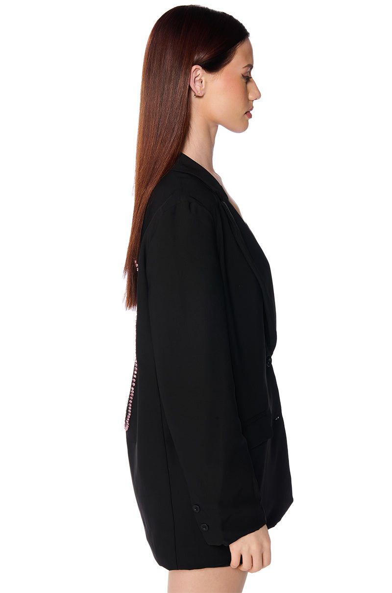 Full View Open Back Heart Blazer