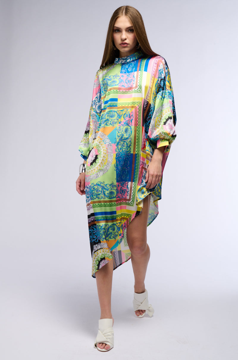 PAISLEY DREAMS PRINTED ASYMMETRICAL MIDI DRESS AKIRA PAISLEY DREAMS PRINTED ASYMMETRICAL MIDI DRESS AKIRA