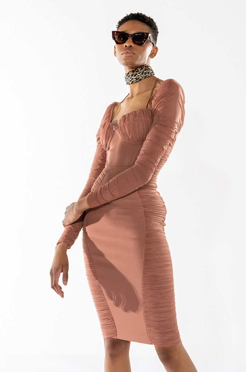 PERFECT PLACES BANDAGE LONG SLEEVE MINI DRESS AKIRA PERFECT PLACES BANDAGE LONG SLEEVE MINI DRESS AKIRA