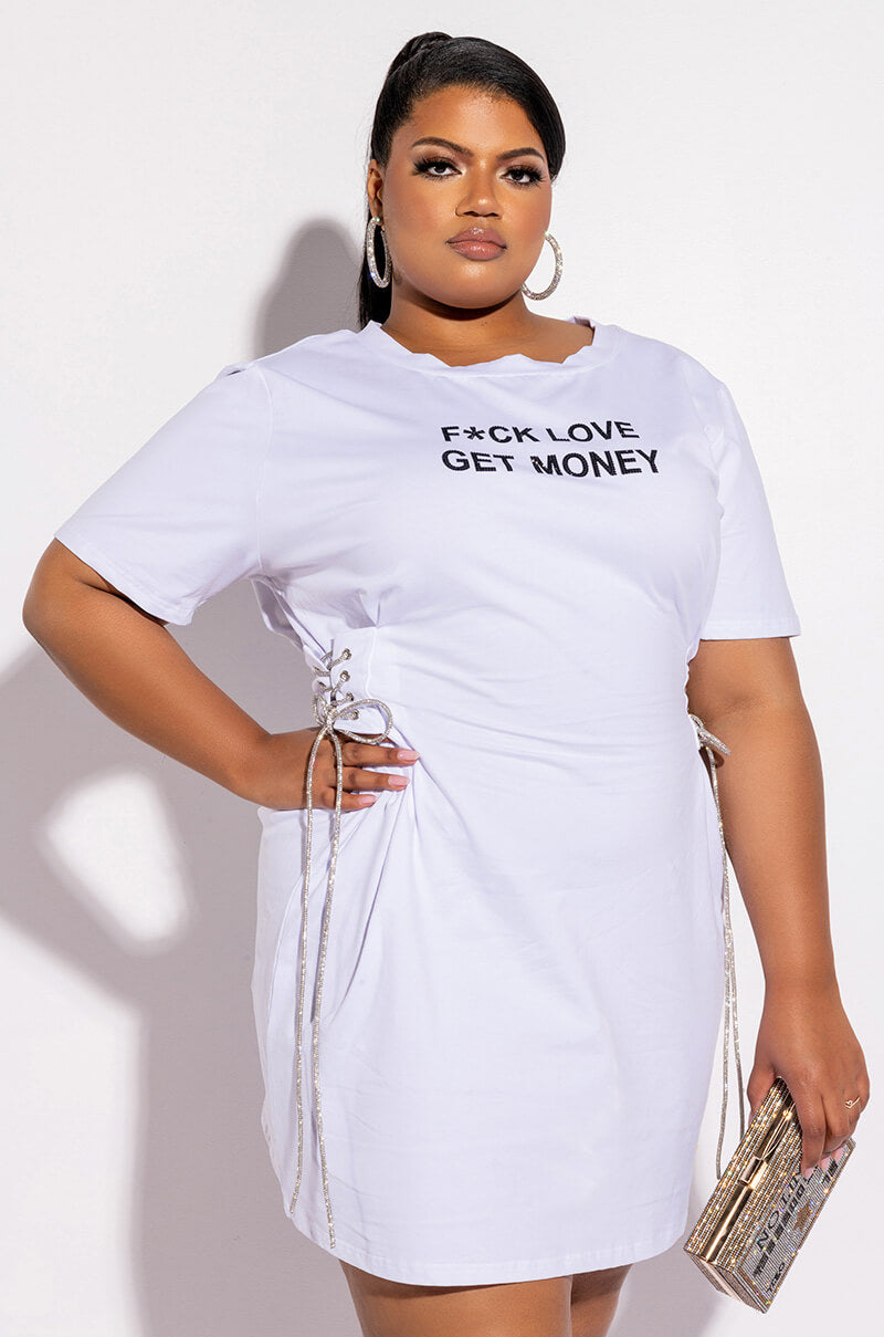 plus t shirt dress PLUS GET MONEY GRAPHIC T SHIRT DRESS – AKIRA
