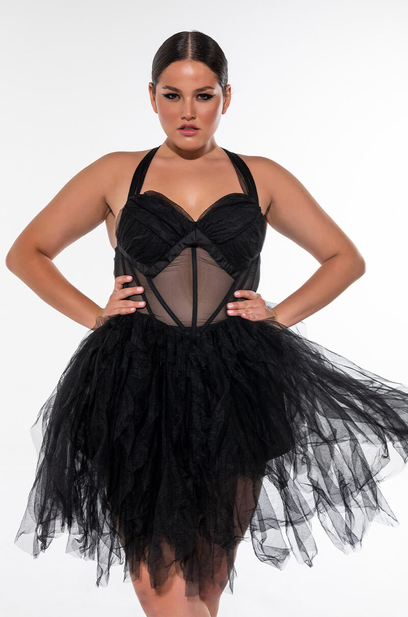 tulle mini dress black PLUS PRINCESS SHIT TULLE MINI DRESS – AKIRA