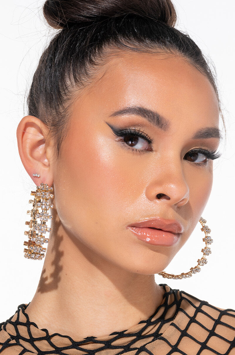 PRETTY PICTURE RHINESTONE HOOPS view 0