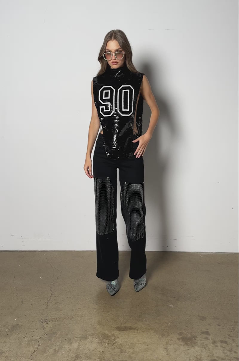 PLAYER 90 SLEEVELESS SEQUIN JERSEY – AKIRA