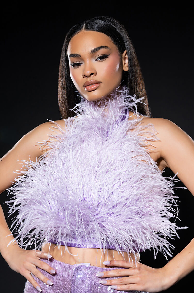 REAL OSTRICH FEATHER TOP view 0