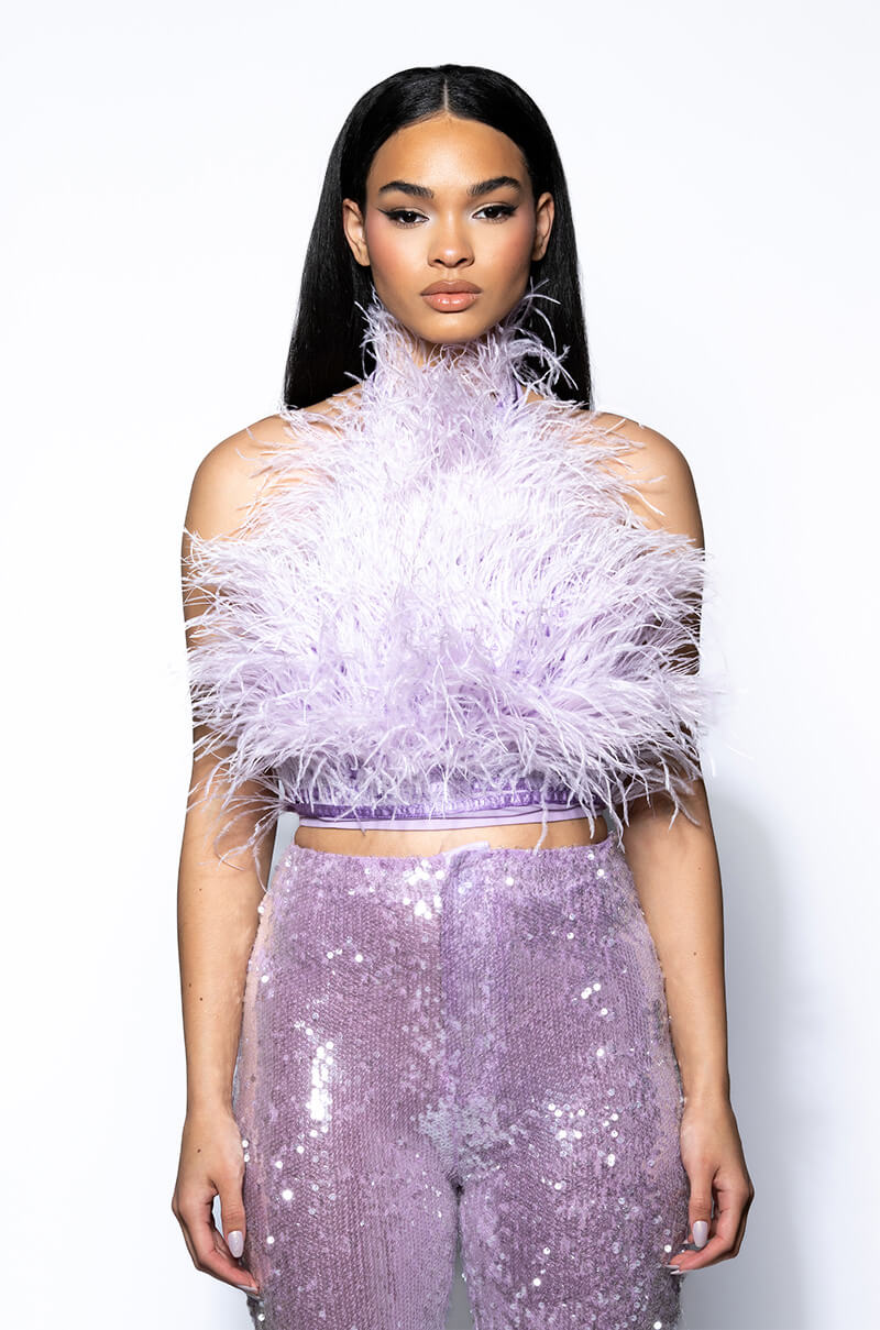 Back View Real Ostrich Feather Top