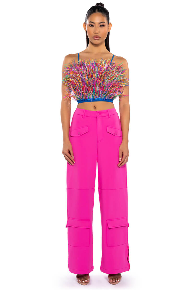 Back View Real Ostrich Feather Top