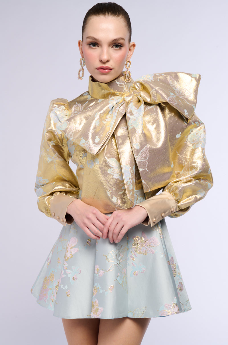 RENAISSANCE TWO TONED BROCADE METALLIC MINI DRESS AKIRA RENAISSANCE TWO TONED BROCADE METALLIC MINI DRESS AKIRA