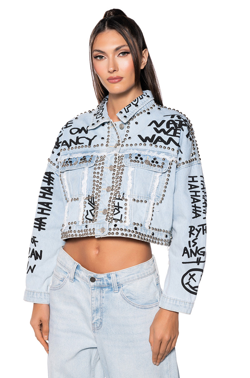 Front View Rhythm Of The Night Denim Jacket