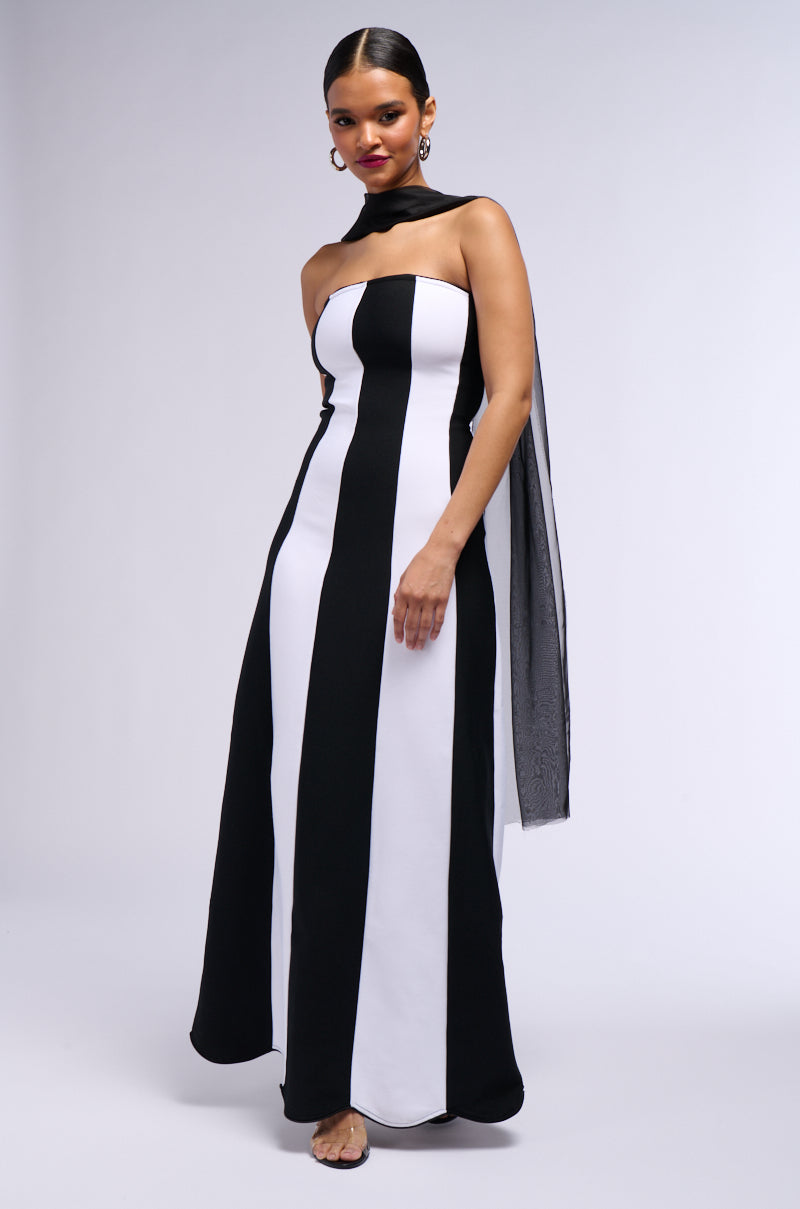 RING LEADER STRIPED MAXI DRESS AKIRA RING LEADER STRIPED MAXI DRESS AKIRA