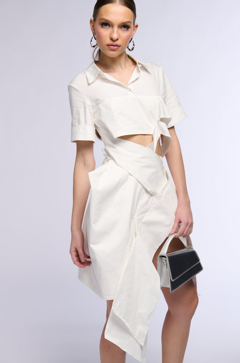 RIRI CUT OUT POPLIN MIDI DRESS view 0