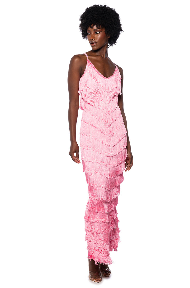 maxi fringe dress Heidi Fringe Maxi Dress