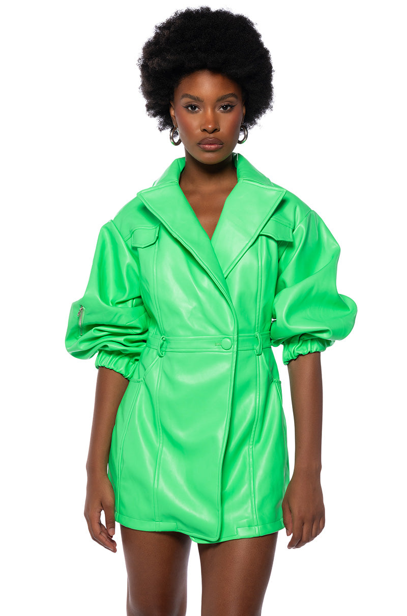 SHE'S SOPHISTICATED PU BLAZER DRESS AKIRA SHE'S SOPHISTICATED PU BLAZER DRESS AKIRA