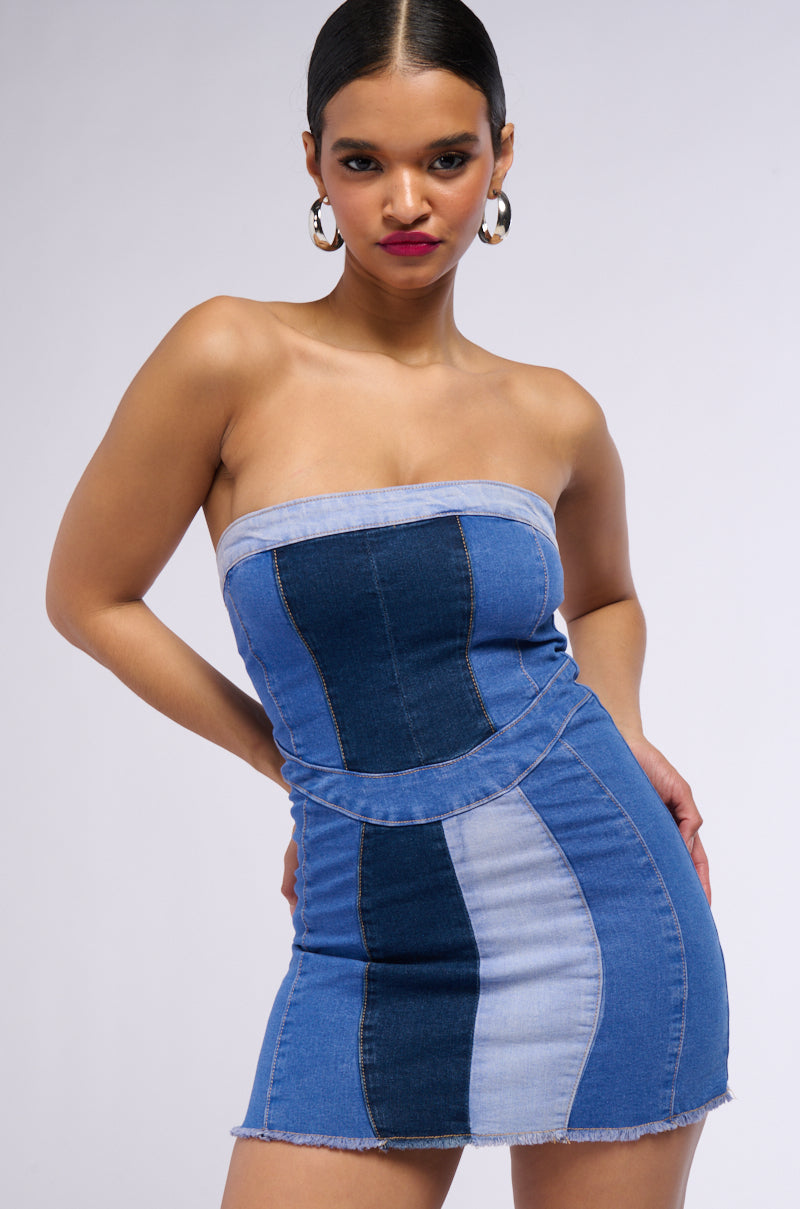 SO Y2K DENIM MINI DRESS AKIRA SO Y2K DENIM MINI DRESS AKIRA