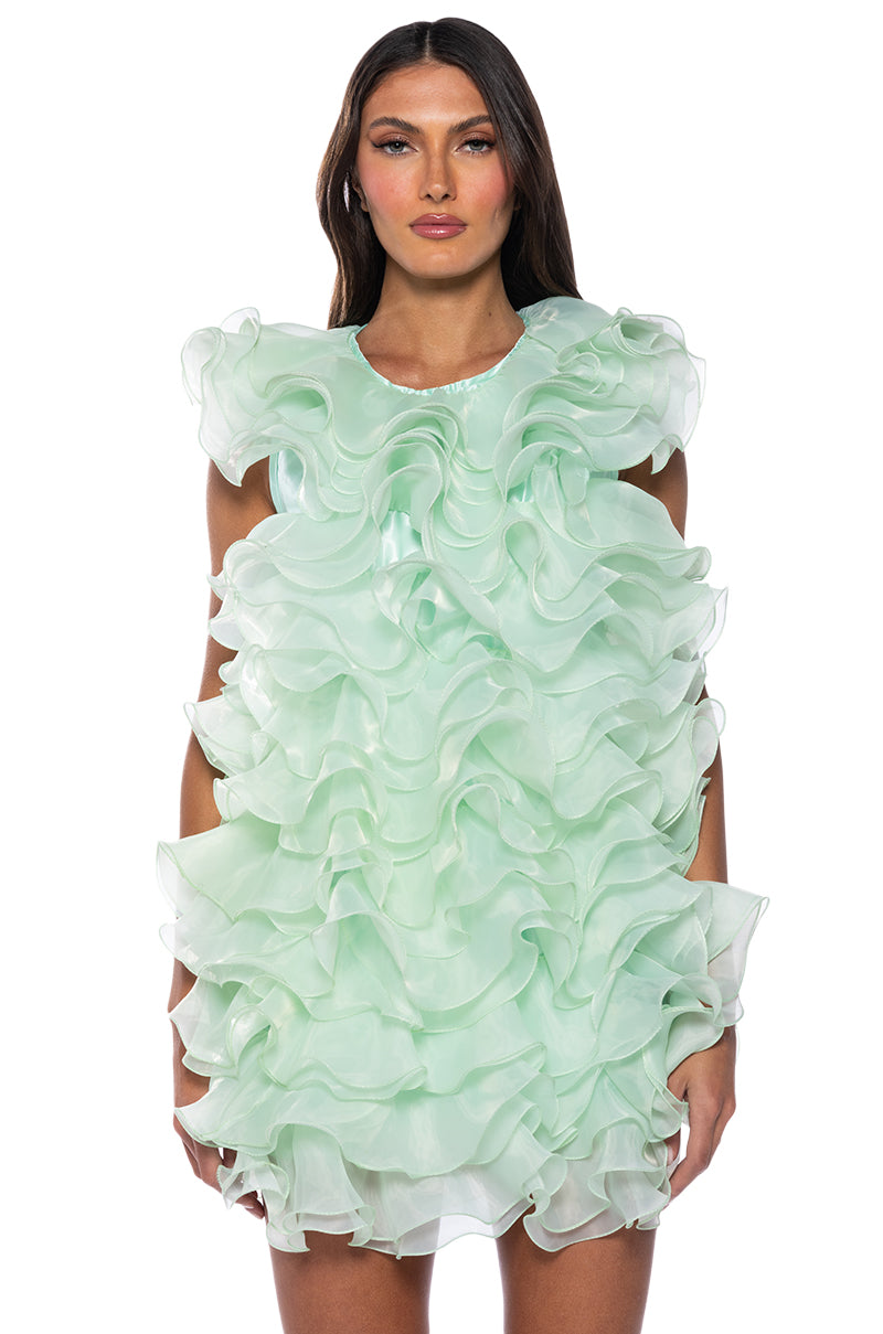 RAOLA ULTRA RUFFLED SLEEVELESS DRESS AKIRA RAOLA ULTRA RUFFLED SLEEVELESS DRESS AKIRA