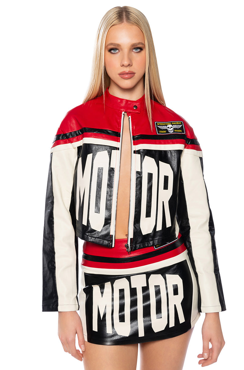 SPEED UP MOTOR FAUX LEATHER JACKET view 0