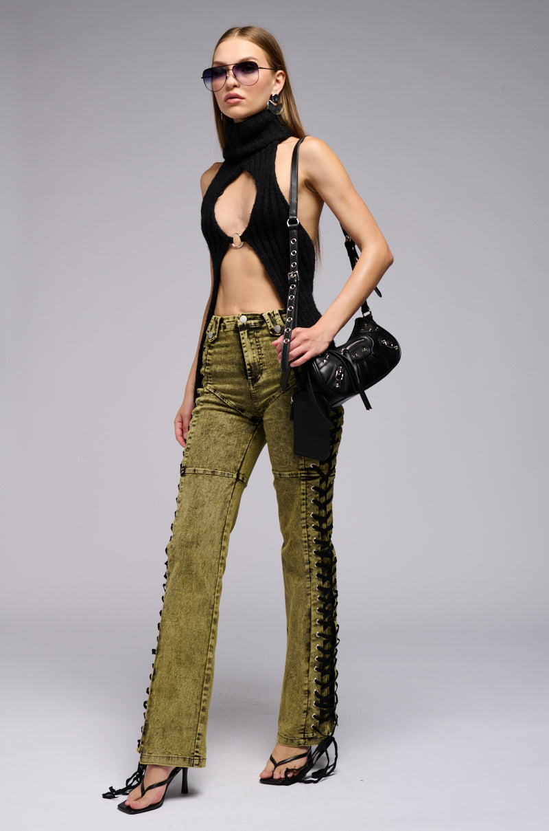 Extra View Stand Out Laced Up Jeans