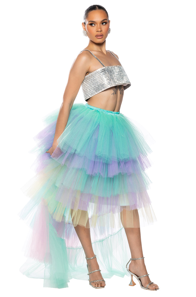 STAR OF THE SHOW LAYERED TULLE DRESS – AKIRA