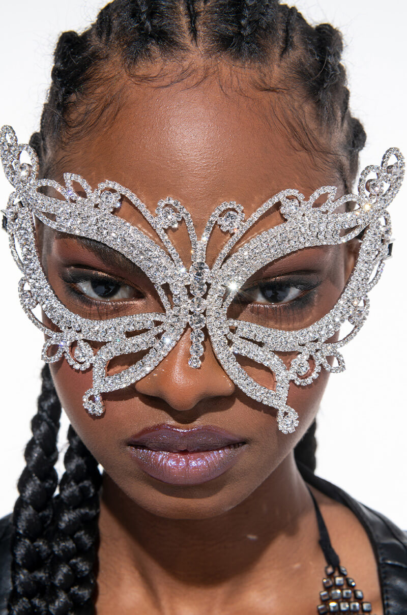 Side View Stunning Rhinestone Mask