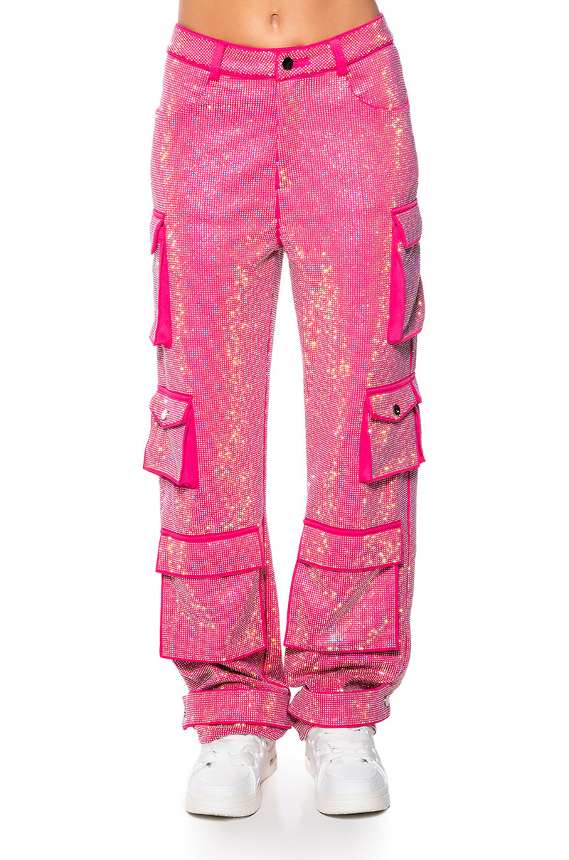 Detail View Tamara Rhinestone Cargo Pant