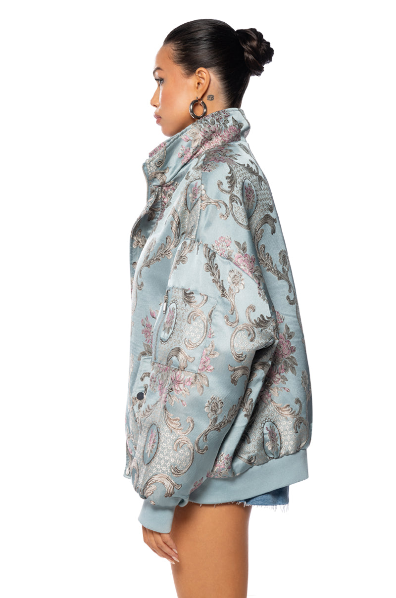 Full View Versailles Oversize Brocade Bomber Jacket