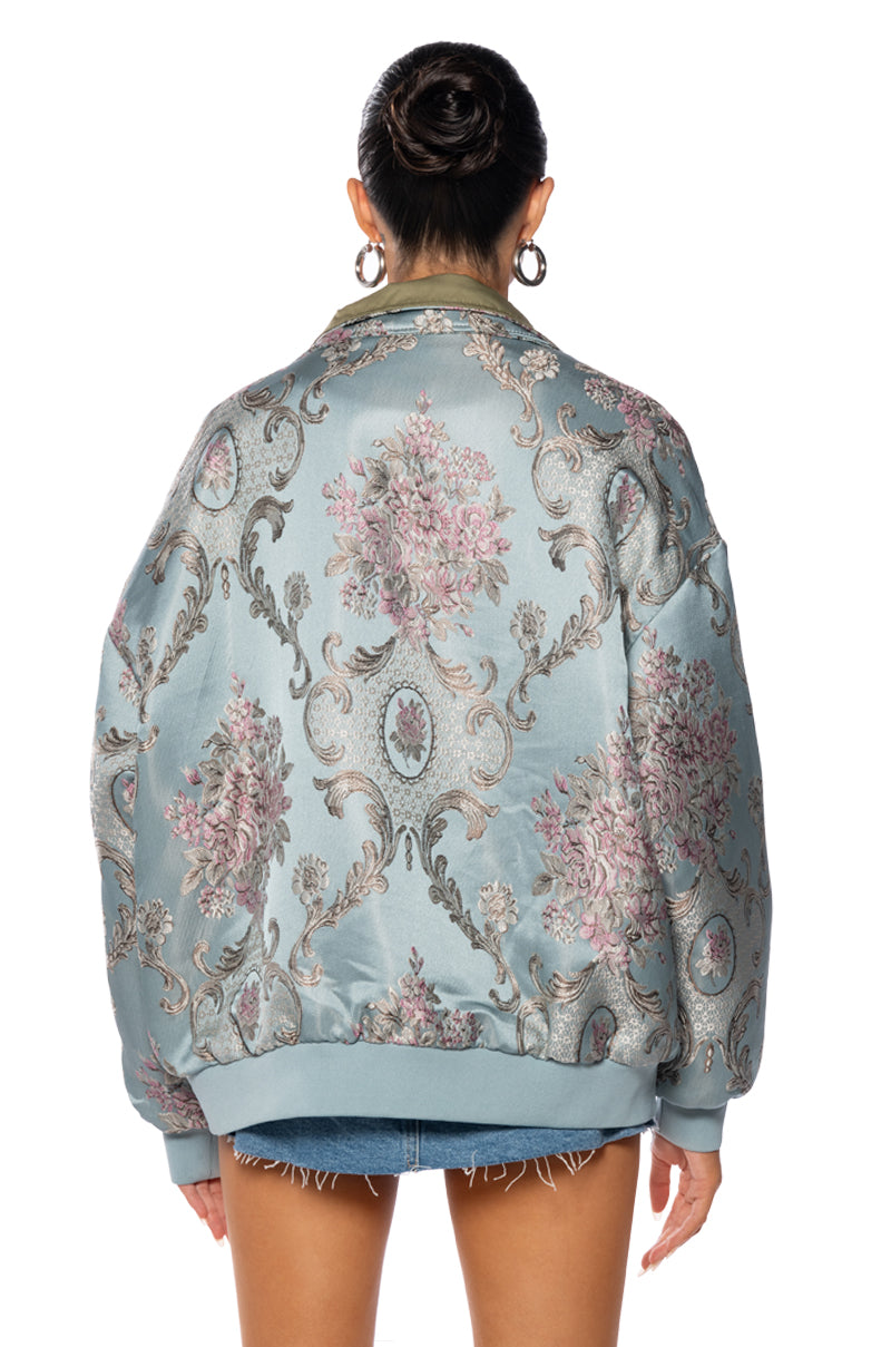 Extra View Versailles Oversize Brocade Bomber Jacket
