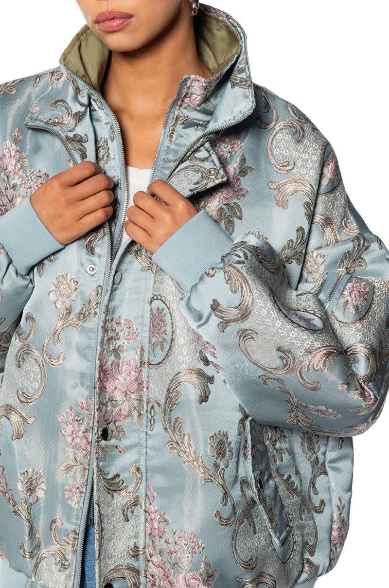Extra View Versailles Oversize Brocade Bomber Jacket